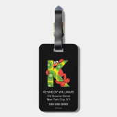 Elmo Alphabet | K Kiwi Gepäckanhänger (Rückseite vertikal)