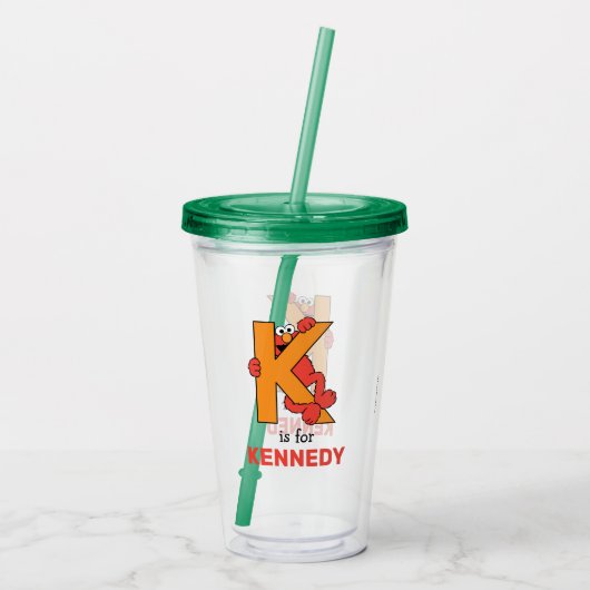 Elmo Alphabet | K Orange Acryltrinkbecher (Rückseite)