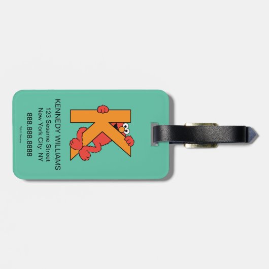 Elmo Alphabet | K Orange Gepäckanhänger (Rückseite horizontal)