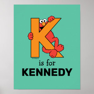 Elmo Alphabet K Orange Poster