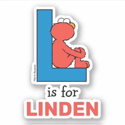Elmo Alphabet | L Blue Aufkleber (Vorderseite)