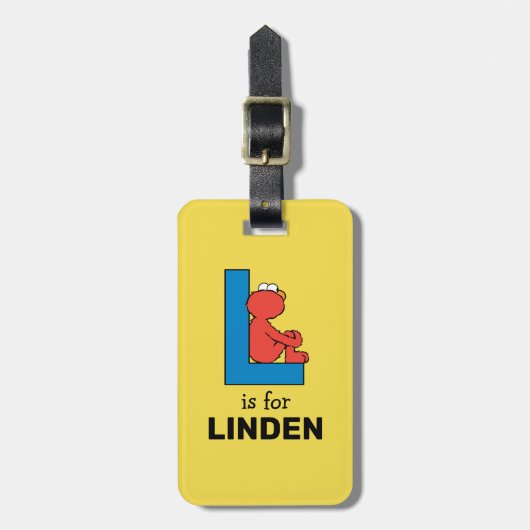 Elmo Alphabet | L Blue Gepäckanhänger (Vorderseite vertikal)