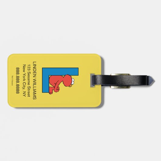 Elmo Alphabet | L Blue Gepäckanhänger (Rückseite horizontal)