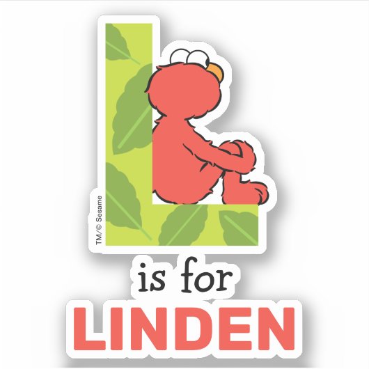 Elmo Alphabet | L Leaf Aufkleber (Vorderseite)