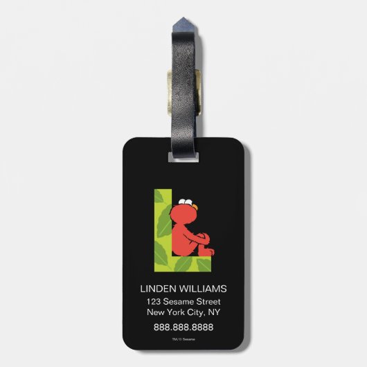 Elmo Alphabet | L Leaf Gepäckanhänger (Rückseite vertikal)