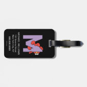 Elmo Alphabet | M LILA Gepäckanhänger (Rückseite horizontal)