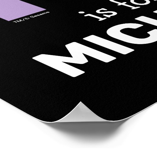 Elmo Alphabet | M LILA Poster (Ecke)