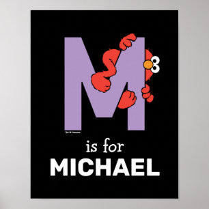 Elmo Alphabet M Lila Poster