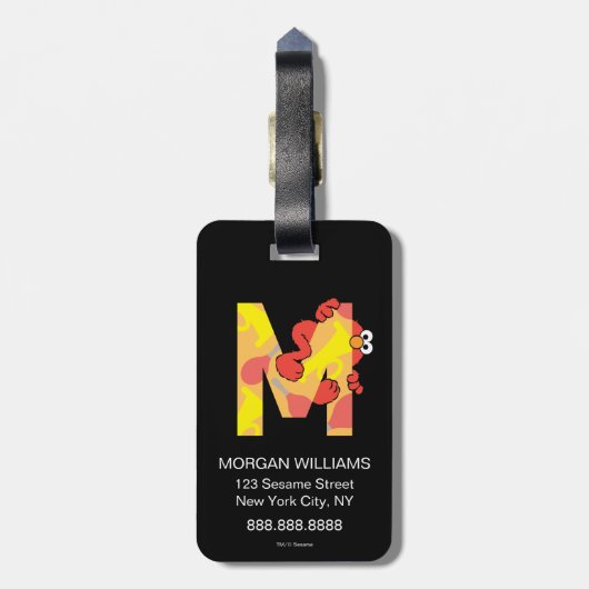 Elmo Alphabet | M Musik Gepäckanhänger (Rückseite vertikal)