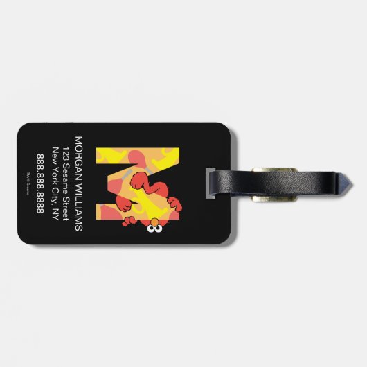 Elmo Alphabet | M Musik Gepäckanhänger (Rückseite horizontal)