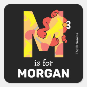 Elmo Alphabet   M Musik Quadratischer Aufkleber
