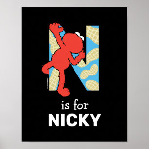 Elmo Alphabet N Nuts Poster