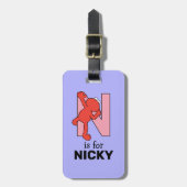 Elmo Alphabet | N Rosa Gepäckanhänger (Vorderseite vertikal)