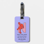 Elmo Alphabet | N Rosa Gepäckanhänger (Rückseite vertikal)