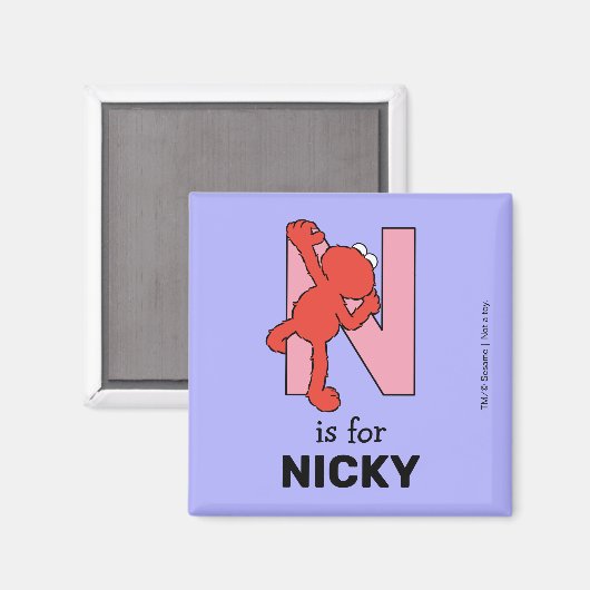 Elmo Alphabet | N Rosa Magnet (Vorderseite/Rückseite)