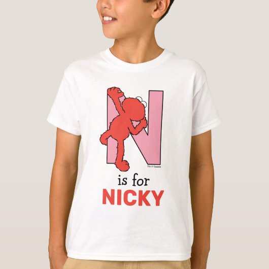 Elmo Alphabet | N Rosa T-Shirt (Vorderseite)