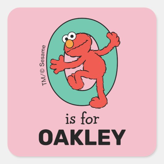 Elmo Alphabet | O AQUAMARIN Quadratischer Aufkleber (Vorderseite)