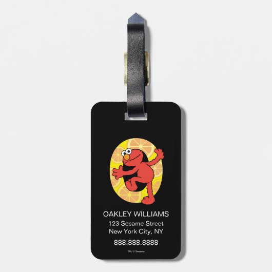 Elmo Alphabet | O Orange Gepäckanhänger (Rückseite vertikal)