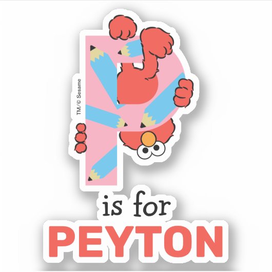 Elmo Alphabet | P Bleistift Aufkleber (Vorderseite)