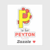 Elmo Alphabet | P Gelb Aufkleber (Blatt)