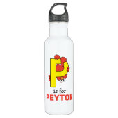 Elmo Alphabet | P Gelb Edelstahlflasche (Vorderseite)