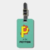 Elmo Alphabet | P Gelb Gepäckanhänger (Vorderseite vertikal)