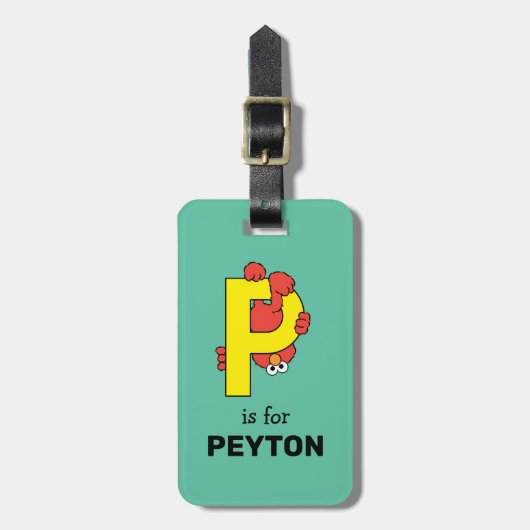 Elmo Alphabet | P Gelb Gepäckanhänger (Vorderseite vertikal)