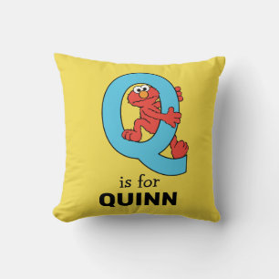 Elmo Alphabet   Q Blau Kissen