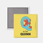 Elmo Alphabet | Q Blau Magnet (Vorderseite/Rückseite)