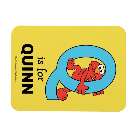 Elmo Alphabet | Q Blue Magnet (Horizontal)