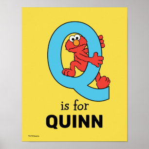 Elmo Alphabet Q Blue Poster