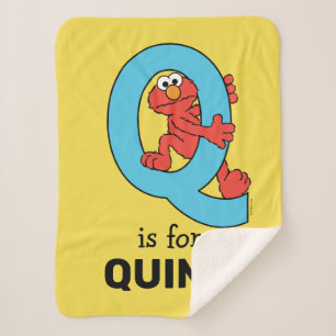 Elmo Alphabet Q Blue Sherpadecke