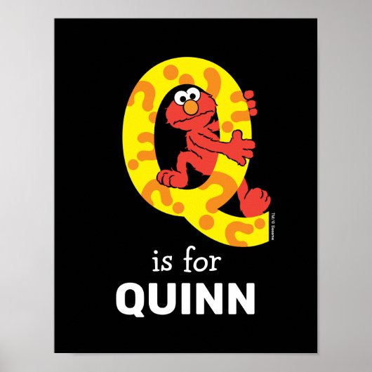 Elmo Alphabet | Q Question Mark Poster (Vorne)