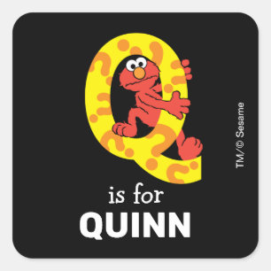 Elmo Alphabet   Q Question Mark Quadratischer Aufkleber