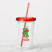 Elmo Alphabet | R Green Acryltrinkbecher (Rückseite)