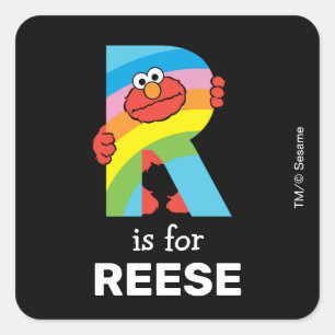 Elmo Alphabet   Regenbogen Quadratischer Aufkleber