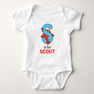 Elmo Alphabet S Blau Baby Strampler