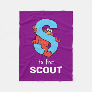 Elmo Alphabet   S Blue Fleecedecke