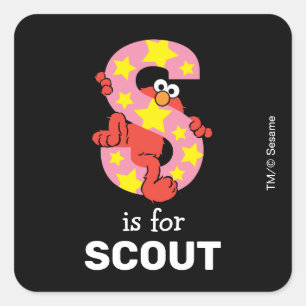 Elmo Alphabet S Star Quadratischer Aufkleber
