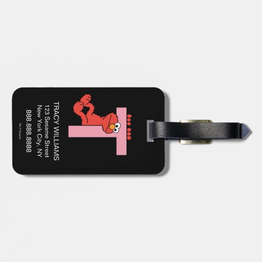 Elmo Alphabet | T Pink Gepäckanhänger (Rückseite horizontal)