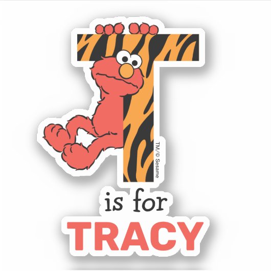 Elmo Alphabet | T Tiger Aufkleber (Vorderseite)