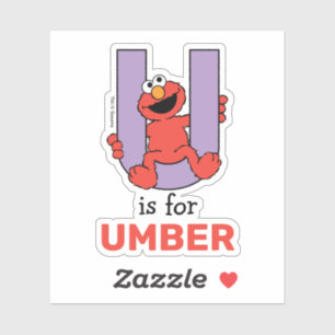 Elmo Alphabet U LILA Aufkleber