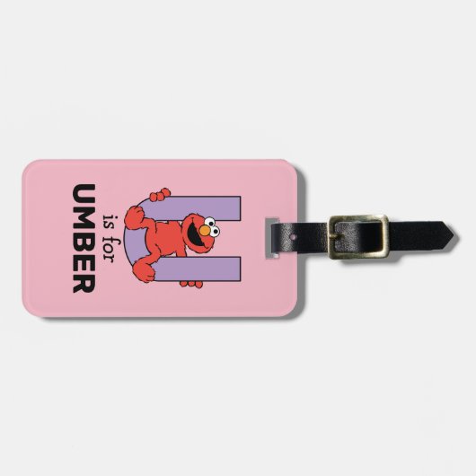 Elmo Alphabet | U Lila Gepäckanhänger (Vorderseite horizontal)