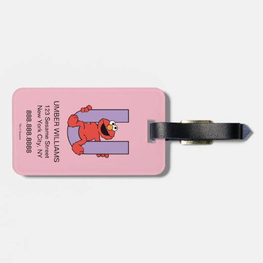 Elmo Alphabet | U Lila Gepäckanhänger (Rückseite horizontal)