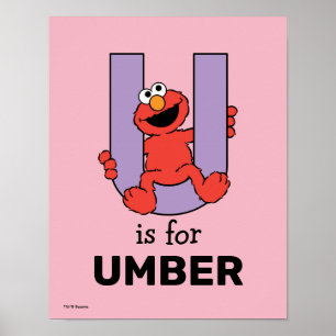 Elmo Alphabet U Lila Poster