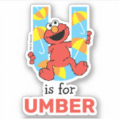 Elmo Alphabet | U Umbrella Aufkleber (Vorderseite)