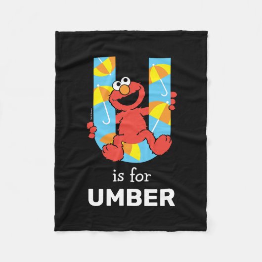 Elmo Alphabet | U Umbrella Fleecedecke (Vorderseite)
