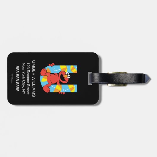 Elmo Alphabet | U Umbrella Gepäckanhänger (Rückseite horizontal)