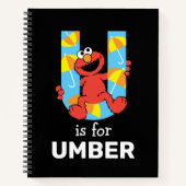 Elmo Alphabet | U Umbrella Notizblock (Vorderseite)