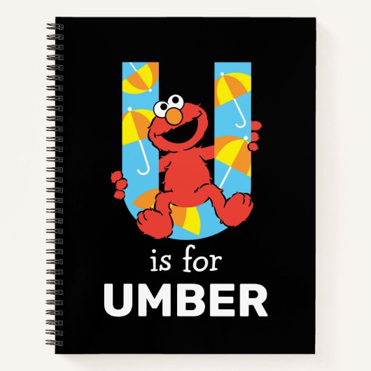 Elmo Alphabet | U Umbrella Notizblock (Vorderseite)